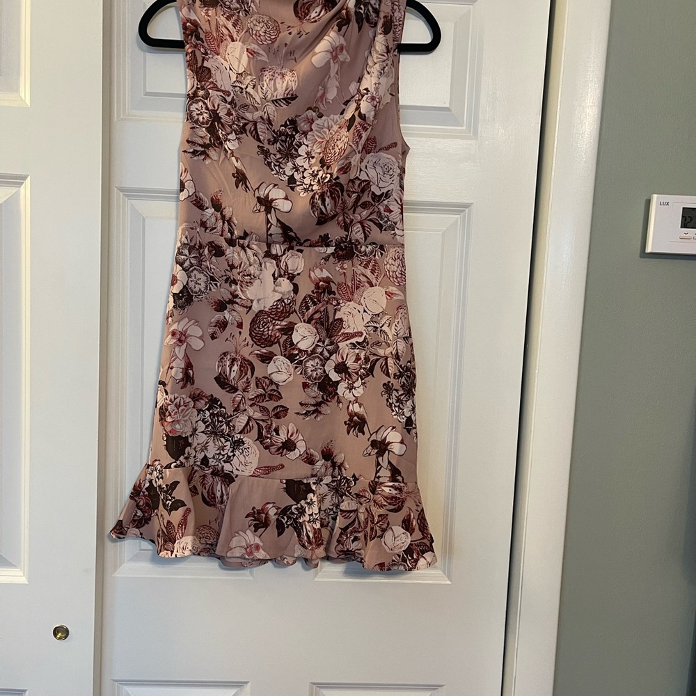 Express Pink Floral Ruffled Dress
